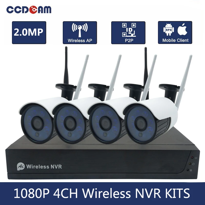 4CH Wifi NVR комплект системы безопасности 1080P IP камера с CCTV полный | Безопасность и