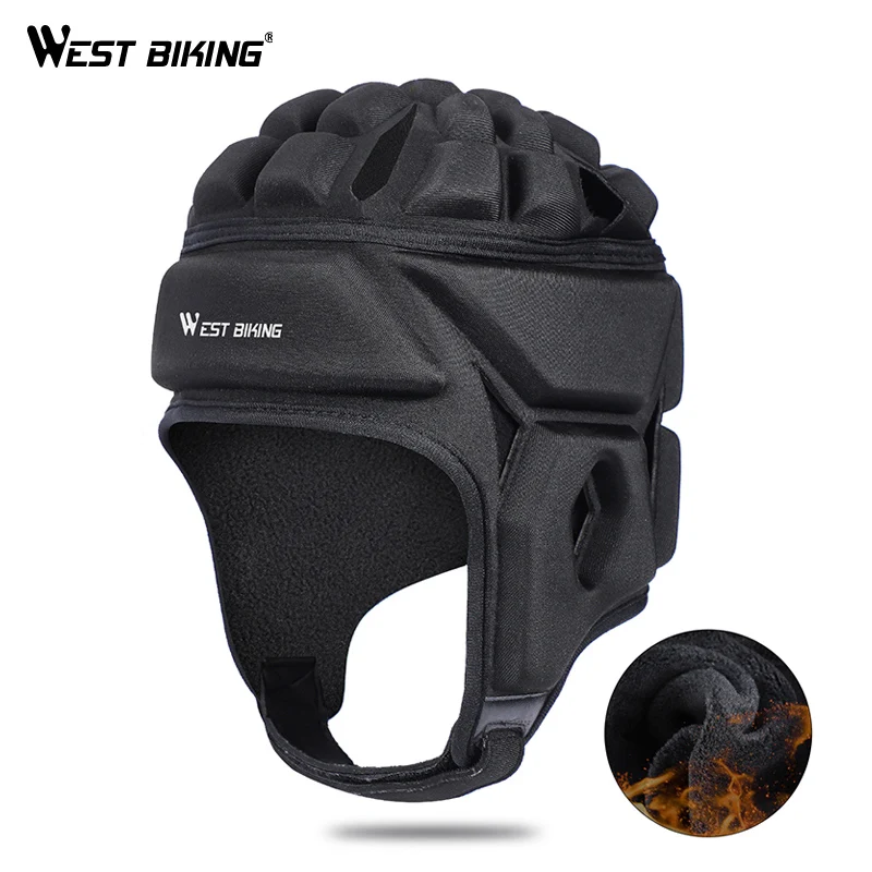 

WEST BIKING Bike Helmet Men Winter Goalkeeper Football Soccer Baseball Sports Thermal Head Guard Cap Black Cycling Helmet Unisex