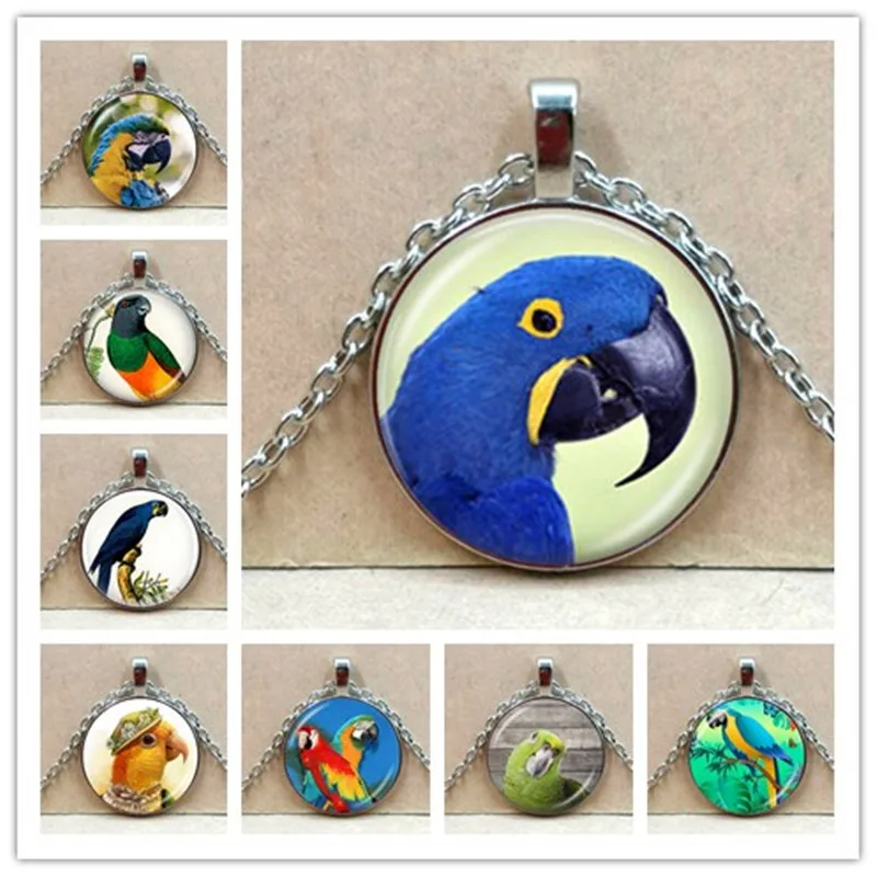 Модное ожерелье в виде попугая подвеска ара ювелирное изделие птицы стеклянное