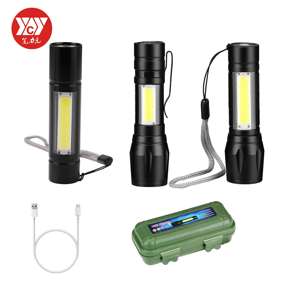 

Portable Zoomable Light USB Rechargeable 3 Mode COB Flashlight LED Work Light Torch Lanterna Hanging Clip Lamp Outdoor Camping