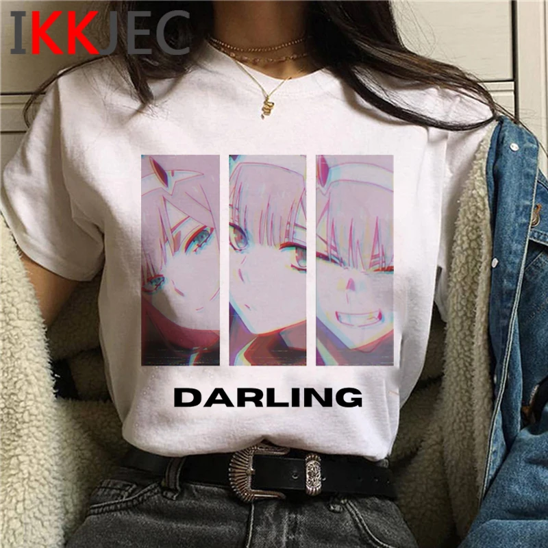 

Darling in the Franxx Zero Two Aesthetic Manga t shirt male tumblr couple harajuku 2021 t-shirt vintage