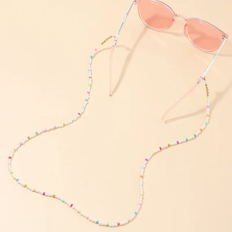 

Bohemian Style Color Beads Imitation Pearls Lanyard Hold Straps Cords Reading Glasses Chain Fashion Women Sunglasses Accessories