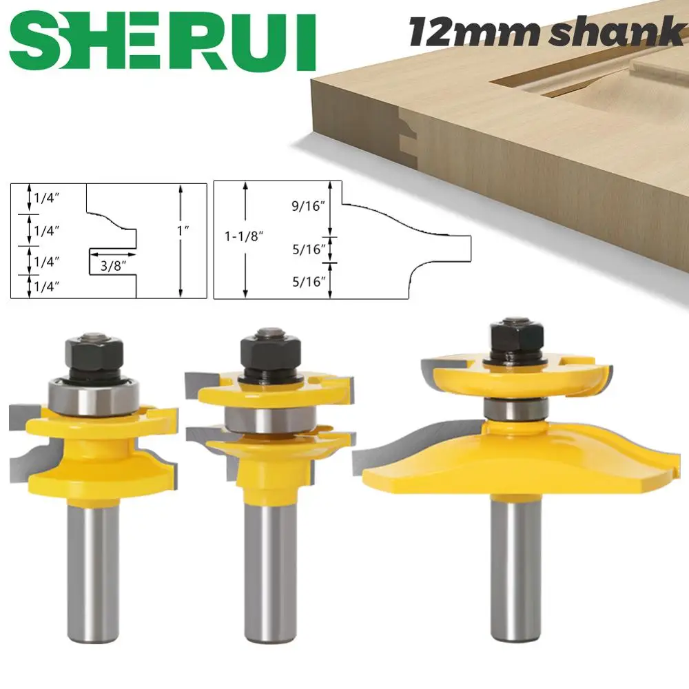 3 шт. 12 мм хвостовик рельса & стиль Ogee лезвие резец панель приподнятый кабинет