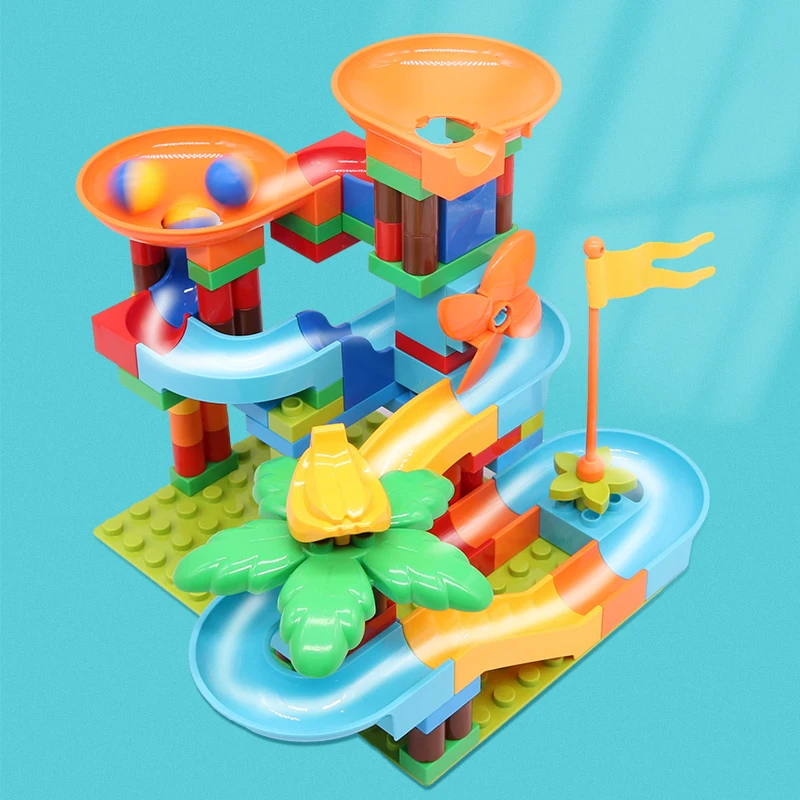 Мраморная гоночная трасса большая воронка горка строительные блоки сделай сам