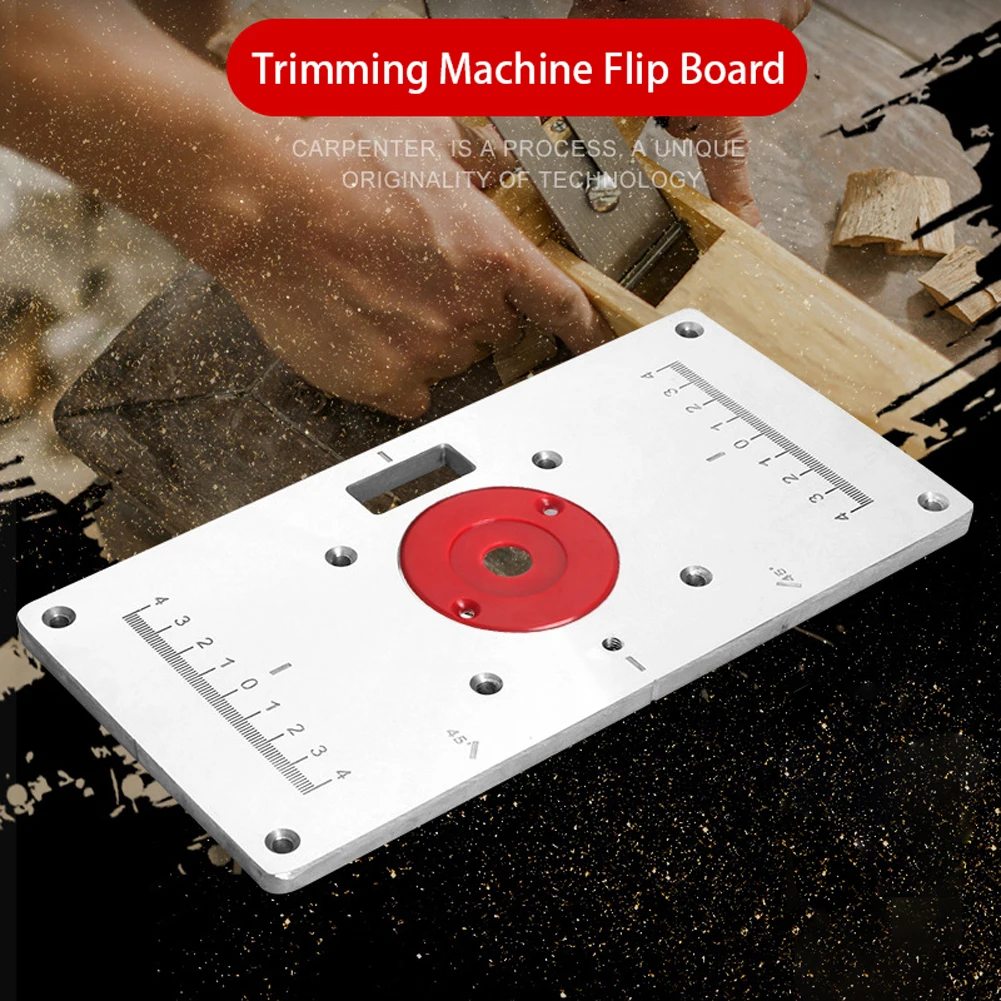 

Woodworking Trimming Machine Flip Board Kit Aluminum Alloy Router Table Insert Plate Wood Router Trimmer Models 235*120*8mm