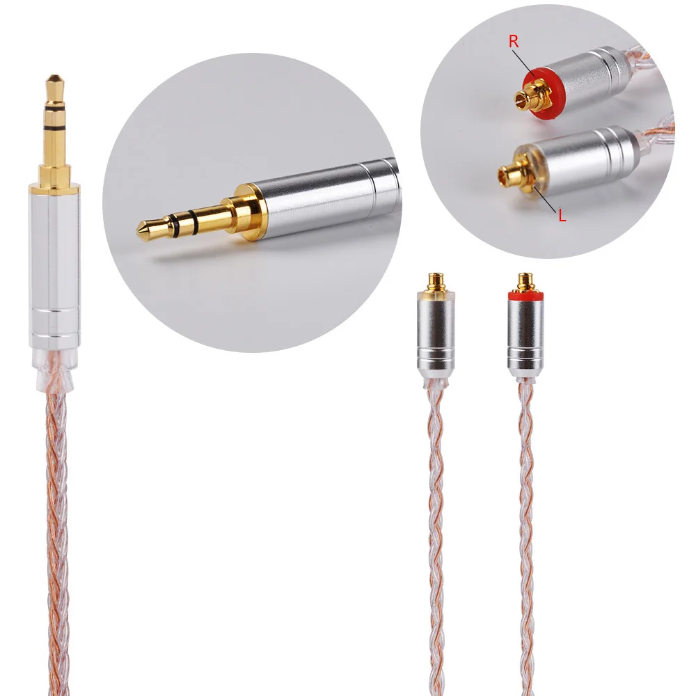 AK HiFiHear 8 Core посеребренный кабель 2,5/3,5 мм сбалансированный кабель с MMCX/2pin разъем для TRN X6 C12 C10 ZS10 PRO AS10