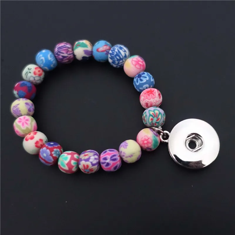 Детские разноцветные глиняные бусины для девочек металлический браслет с