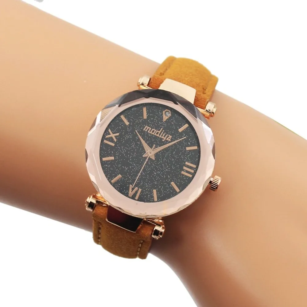 Женские наручные часы с бриллиантами и звездами Pd444 модный круглый чехол подарок