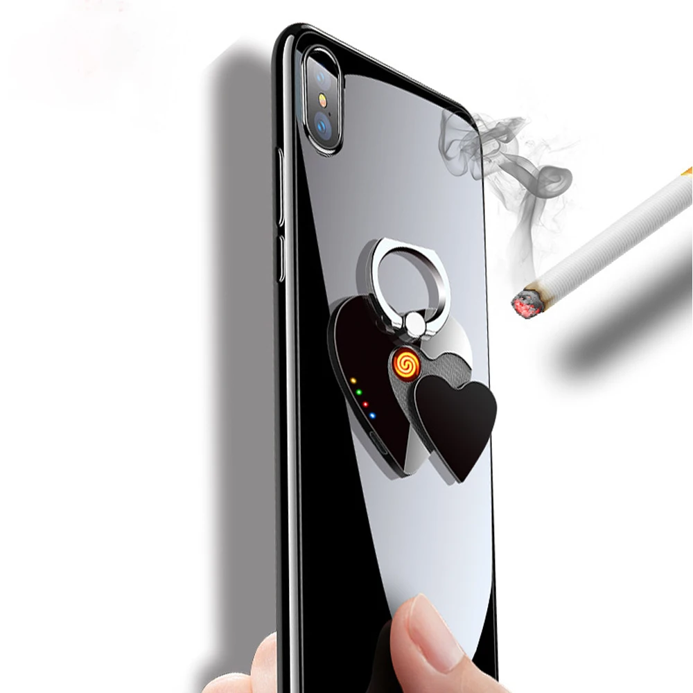 

2023 Heart lighter With Phone Holder Rechargeable Electric Encendedor Turbo Gadget For Men And Women Cigarette Smoking