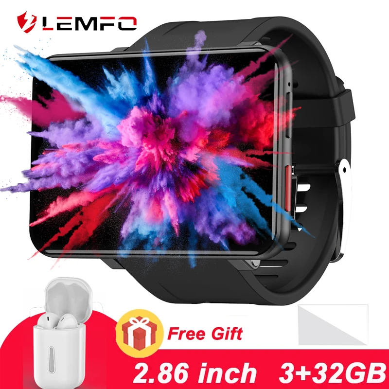 Мужские Смарт-часы LEMFO LEMT 4G Android 7 1 3 ГБ 32 камера 5 Мп экран 2 86 дюйма разрешение 480*640