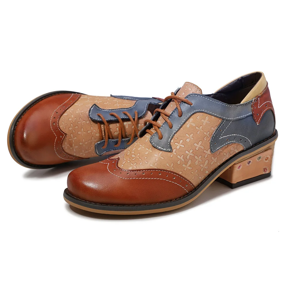 Krasovki Genuines/женские туфли-оксфорды на плоской подошве кожаные женские броги в