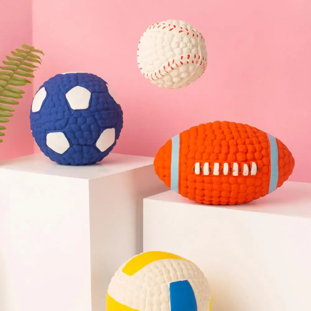 

Popular Dog Toy Latex Rugby Tennis Dog Bite Voice Ball Pet Toys