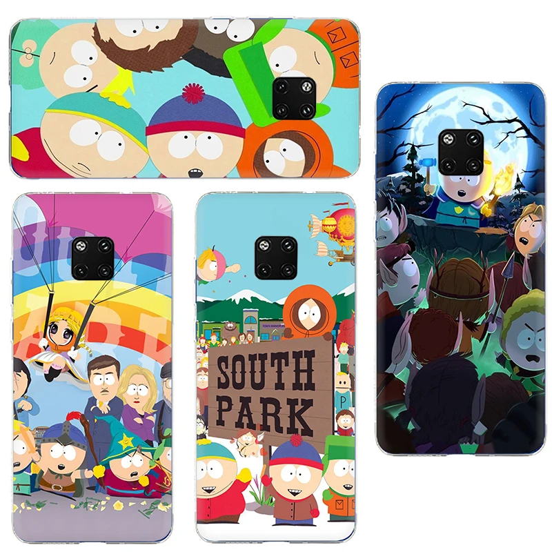 EWAU аниме Southpark силиконовый матовый чехол для телефона huawei Y7 Y9 Prime mate 10 20 30 Lite Pro Nova 2i 3 3i 4 5i