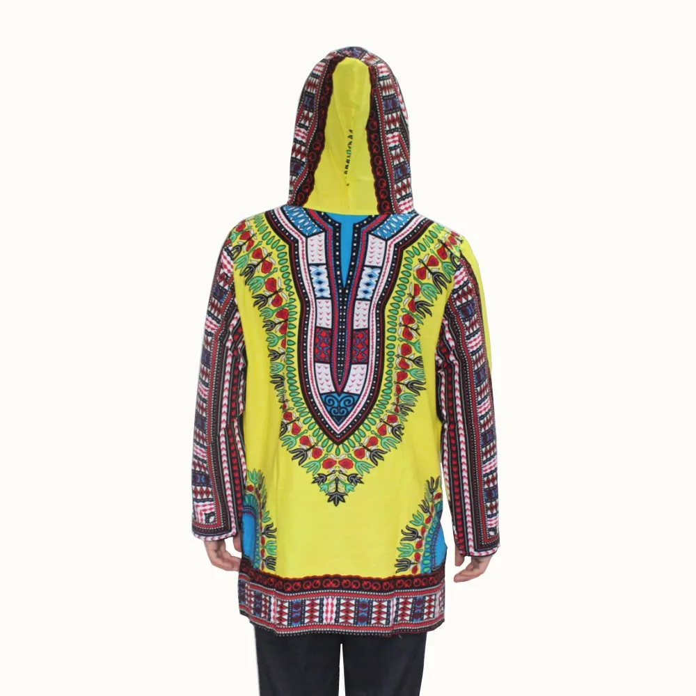 Турецкая футболка унисекс африканские Дашики толстовки с длинным рукавом 100%