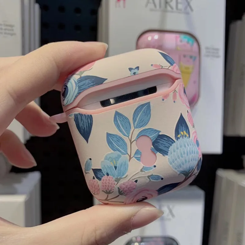 Чехол для наушников Apple Airpods 1 2 с цветком и фламинго | Электроника