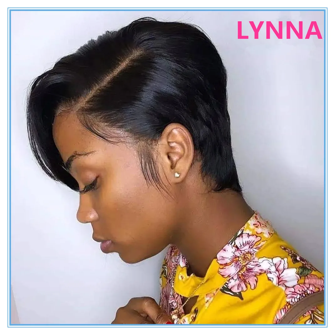 

Short Pixie Cut Wigs Straight Brazilian Hair 150% Density Machine Made Human Hair Wigs For Black Women Cheap Hair Bob Wig