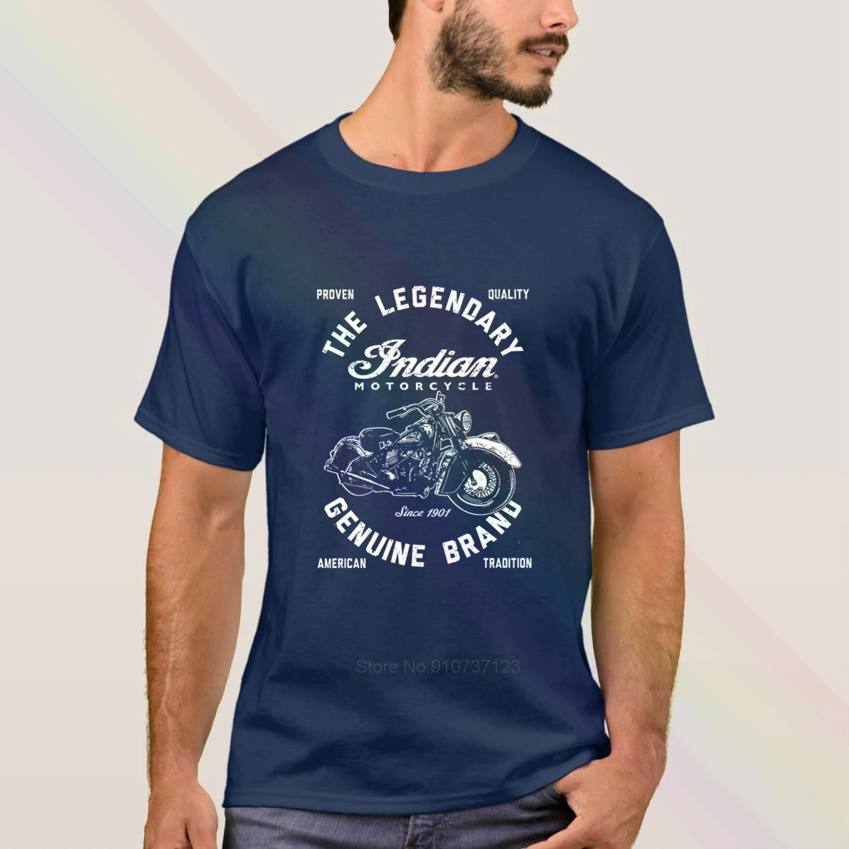 

2020 Newest The Legendary Indian Classic T-Shirt Motorcycle Summer Men's Short Sleeve Popular Tees Shirt Tops Unisex
