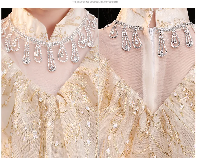 Белое кружевное платье для причастия вечерние платья девочек с цветами и бисером