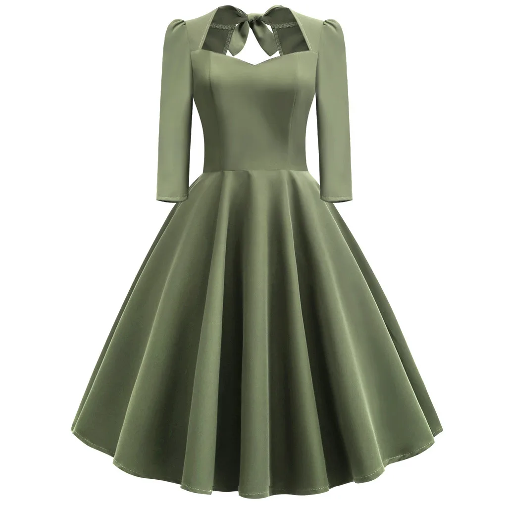 Женское винтажное платье с квадратным вырезом элегантное вечернее бальное