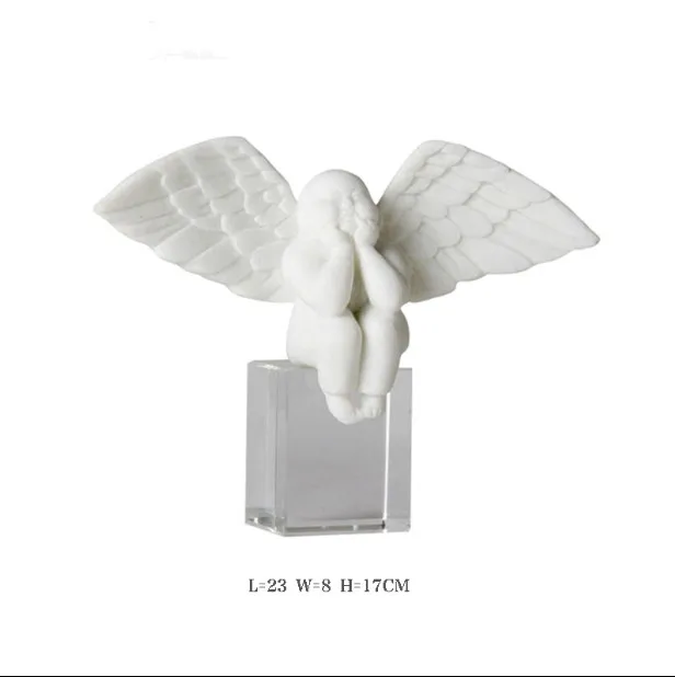 Бесплатная доставка Простой камень золотой серебряный белый ангел украшения