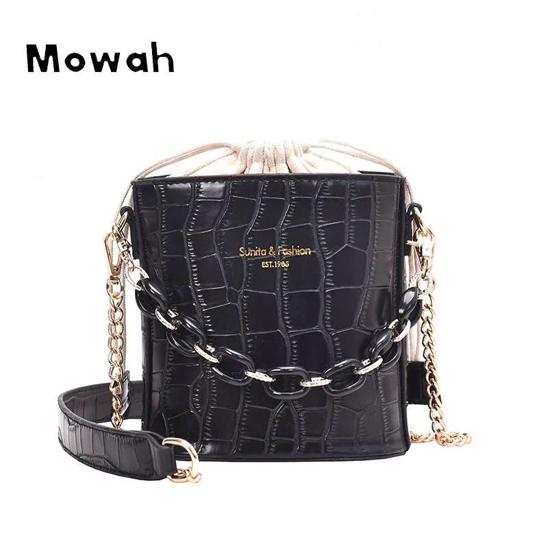 Mowah модные женские сумки сумка ведро с каменным узором на плечо Индивидуальная