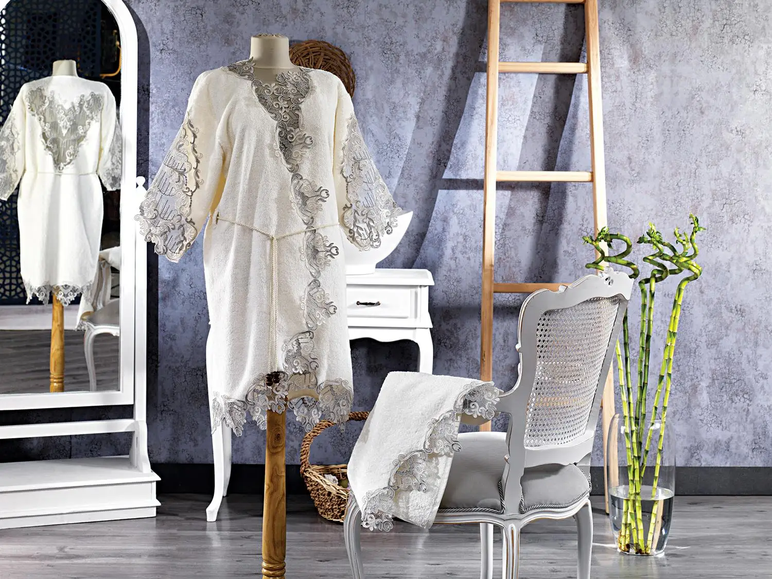 Venus Honeymoon Robe Ecru Silver | Дом и сад