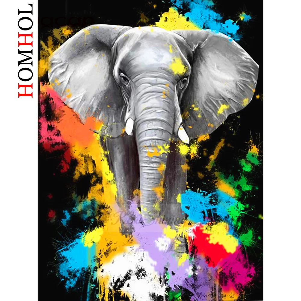 

5D DIY Diamond Painting Embroidery Color elephant Rhinestones Cross Stitch Kits Diamond Animal Mosaic Craft Home Decor