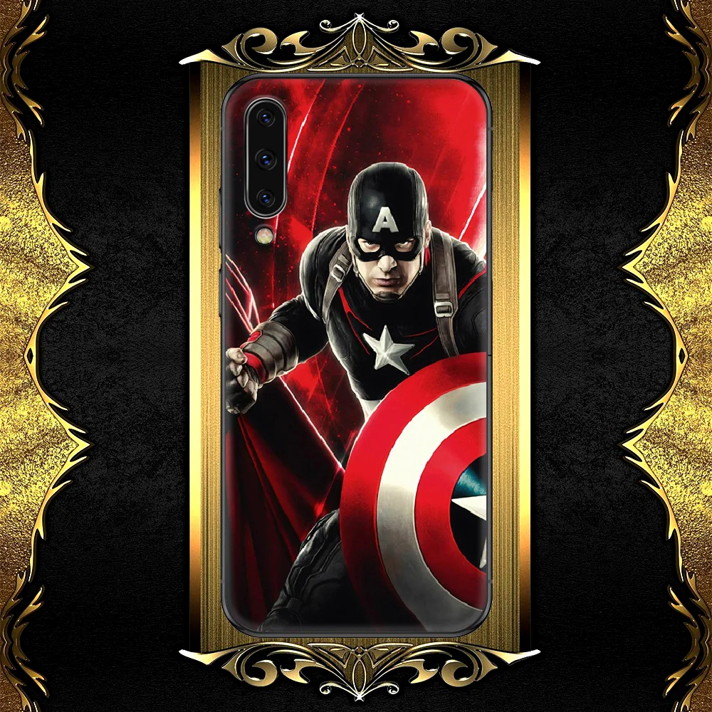 

Captains America Super Hero Phone Case Cover For Samsung Galaxy A7 9 8 10 20 20e 21 S 30 30S 31 41 50 50S 51 70 71 91 black
