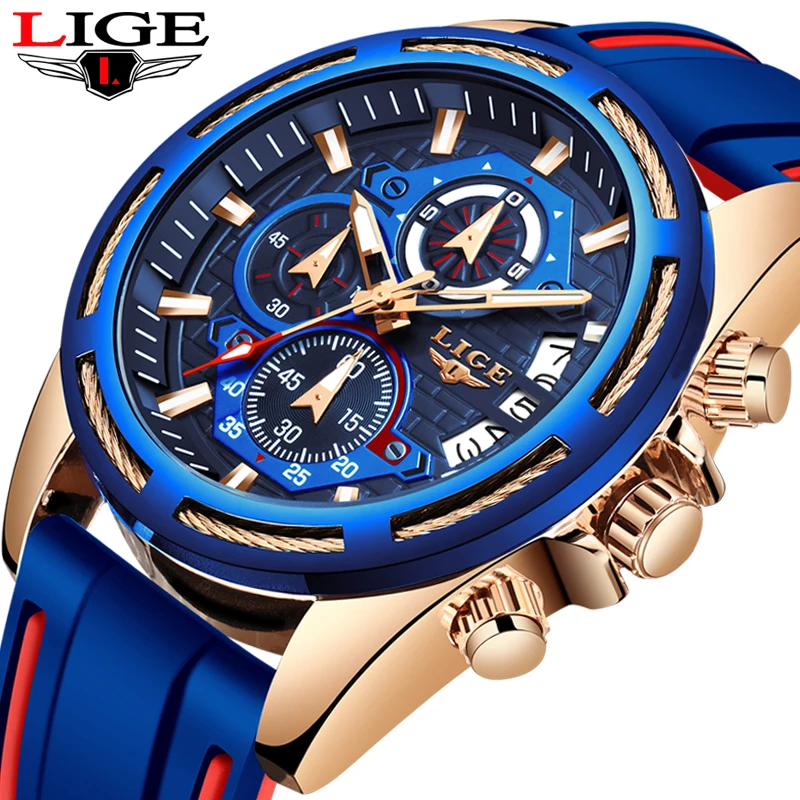 2019 LIGE новые мужские часы топ класса люкс брендовые уникальные спортивные