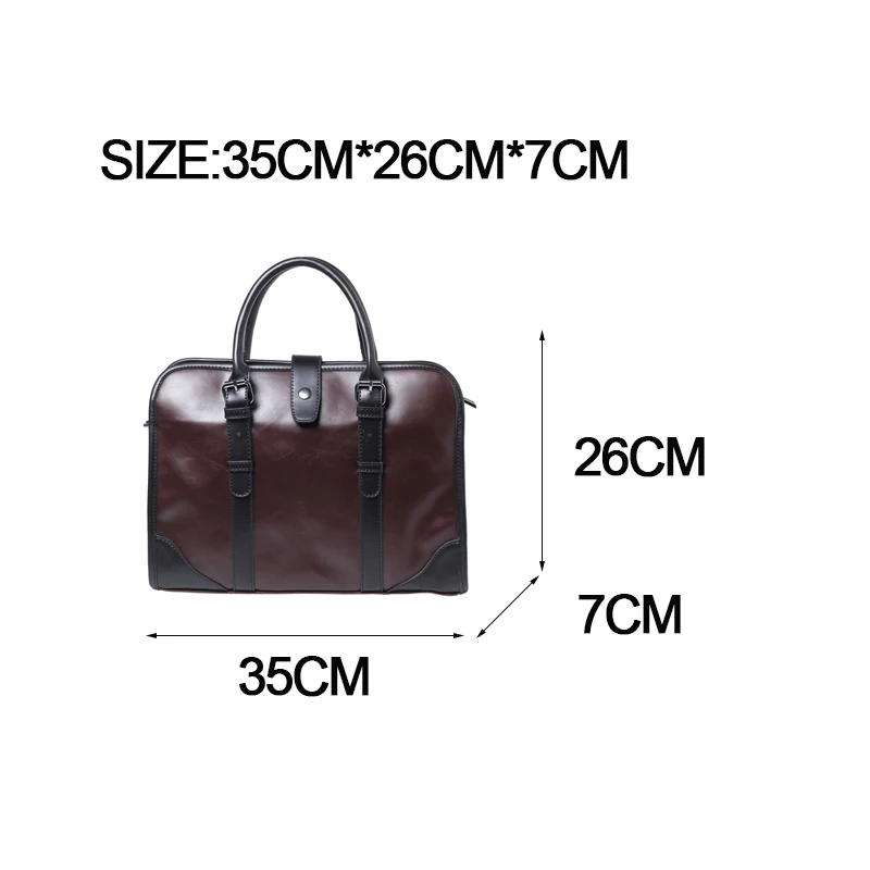

Men's Shoulder Bag Pu Leather Crossbody Bags Large Capacity Briefcase Business Documents Bag High Quality Computerbag Fashion