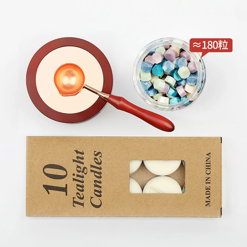 

2020 Retro Sealing Wax Furnace Stove Pot Wooden Handle Sealing Wax Spoon Sealing Wax Beads Melting Wax Sealing Stamp Craft Gift