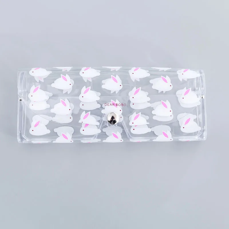 5-WhiteBunny Мультфильм мило путешествия Для женщин прозрачный ПВХ очки коробка сумка чехол Защита переноски очки аксессуары - Цвет: 5-WhiteBunny