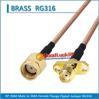 high quality rp sma rp sma male to sma female 2 hole flange pigtail jumper rg316 extend cable low loss