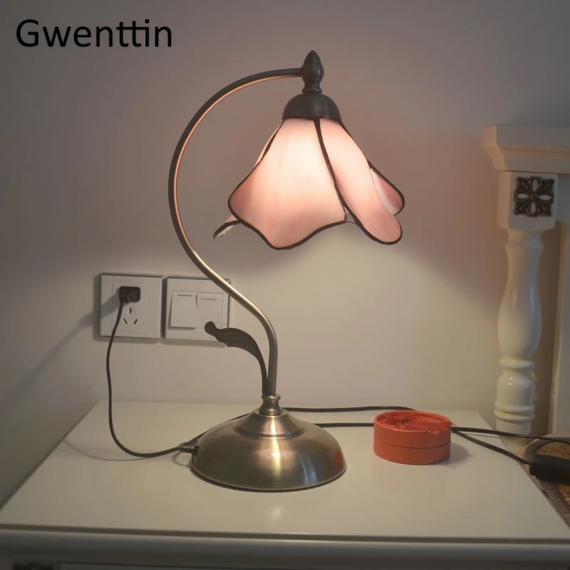 Средиземноморские Тиффани витражные настольные лампы для гостиной спальни