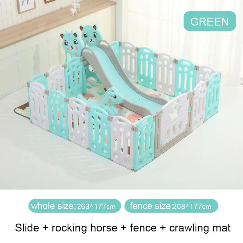 Green Combination 1 Супер Роскошный комбинированный детский манеж для детской площадки, детский манеж для детского бассейна, детская игровая площадка - Цвет: Green Combination 1