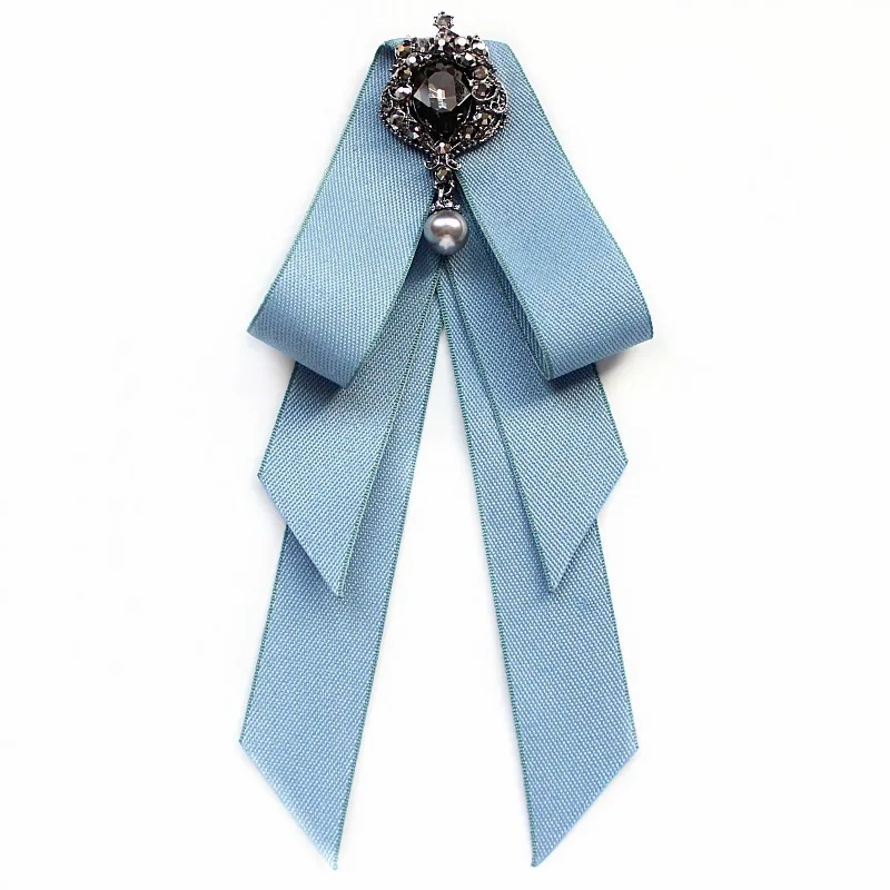 Vintage Bow Tie Cameo Ladies Head Diamond Ribbon Tassel Brooch Chic Girls Elegant Jewelry Collar Pin Girl Cravat Gift for Men images - 6