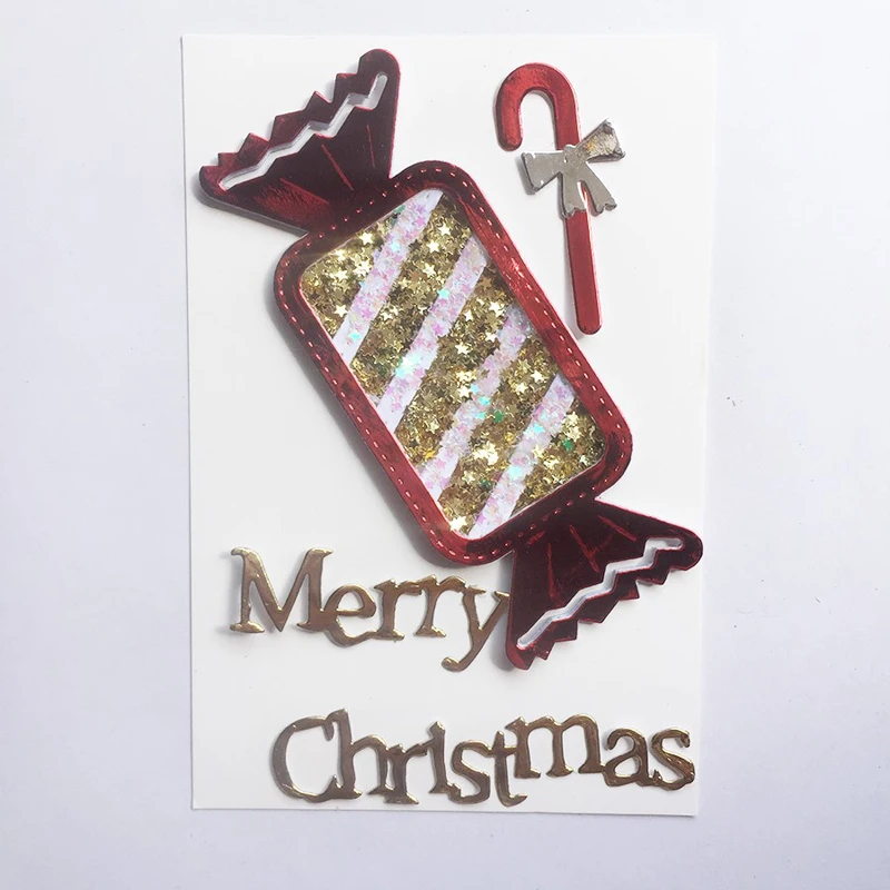 Металлические режущие штампы трафарет Рождественская елка свеча встряхивание