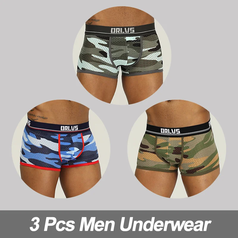 (3)OR191-Multi 3 шт., сексуальное нижнее белье cueca, боксеры для мужчин, сетчатые шорты размера плюс, однотонная мужская одежда, боксеры, трусы, шорты, сексуальные трусы для полных мужчин, 100 кг, s - Цвет: (3)OR191-Multi