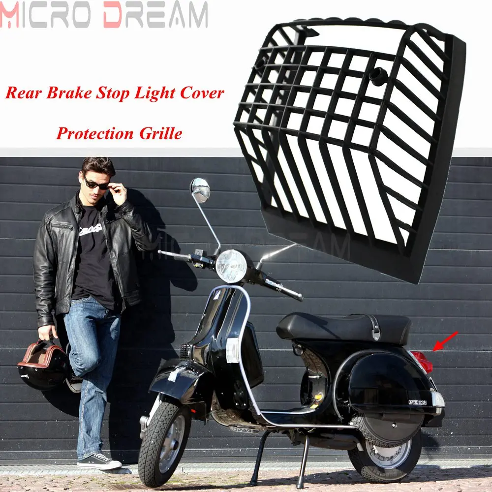 1 X Черный задний фонарь мотоцикла s решетка защита от камня фонасветильник