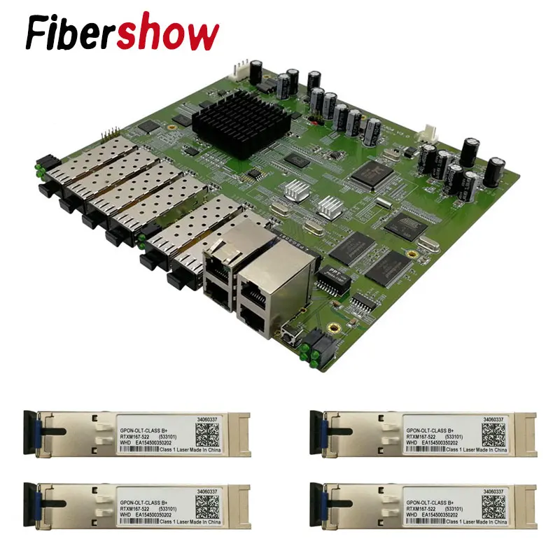 EPON OLT 4PON порты мини OLT(Оптический линейный терминал) FTTH CATV OLT волоконно-оптический маленький 1,25G GPON ONU ONT Перевозчик-класс высокой плотности PCBA - Цвет: with 4P PON module