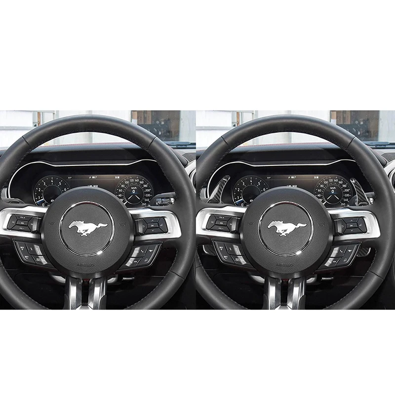 Продажа Чехлы для автомобильных переключателей передач на руль из углеродного волокна, автомобильные аксессуары для Ford Mustang 2015 2016 2017, Стайлинг авто...