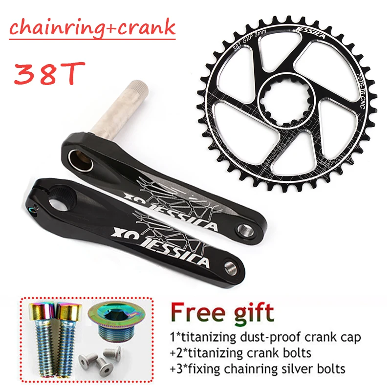 crank chainring-38t Джессика система для MTB GXP передняя Звездочка узкая широкая цепь из колец Цепь 32/34/36/38T дорога горный велосипед кольцо в виде цепочки Алюминий фиксированный шатун для велосипеда - Цвет: crank chainring-38t