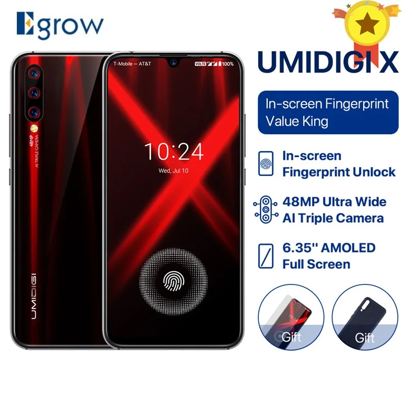 Смартфон Umidigi X 48MP с тройной задней камерой 4 Гб 128 ГБ Helio P60 4150 мАч 6 35 &quotAMOLED NFC