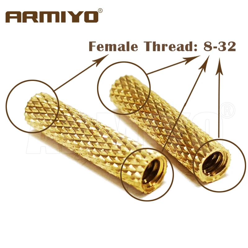 Armiyo 2 шт./лот твердая латунная внутренняя резьба 8 32 м3 5 40 стержень для чистки
