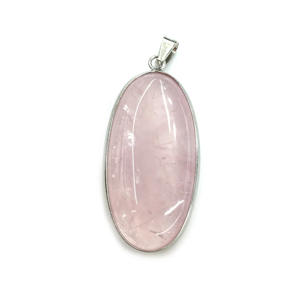 

Drop-shaped Rose Quartzs Pendant Reiki Healing Natural Stone Amulet DIY Jewelry Personality Gift Size 21x41mm