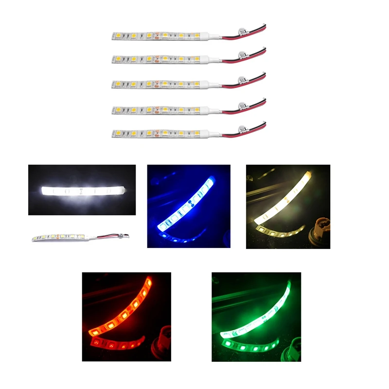 

5Pcs 10Cm Waterproof 5050 Led Strip Lights Dc 12V Caravan Boat Car