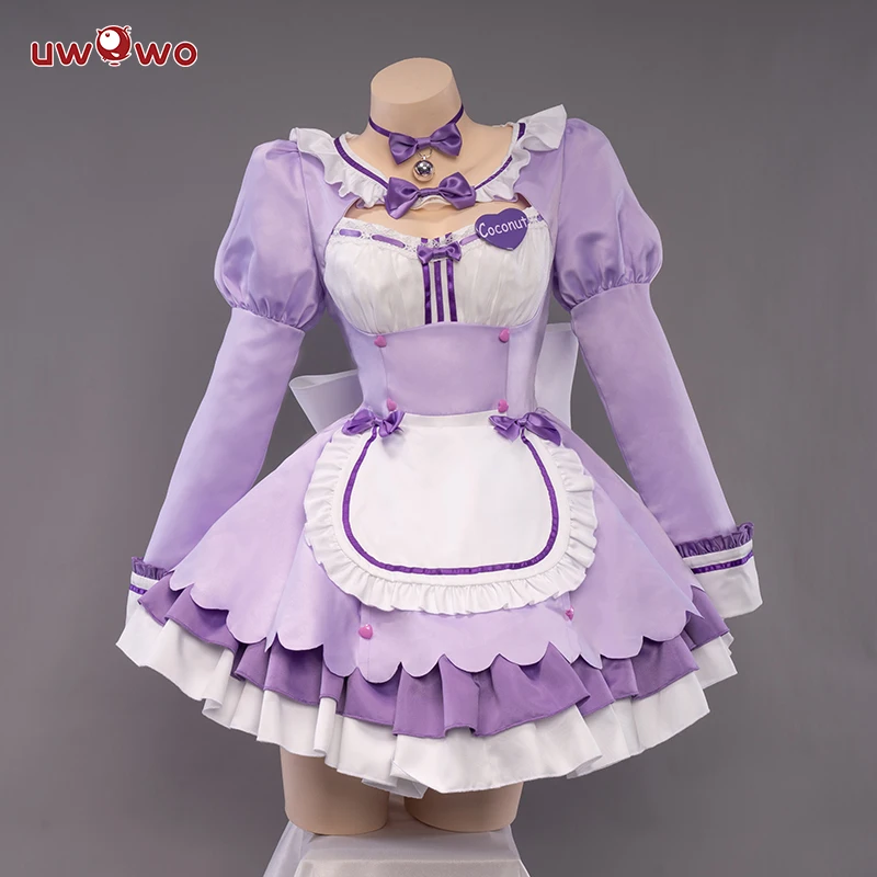 UWOWO Nekopara Vol. 4 Coconut Maid Dress Cosplay Costume - Purple Cute Maid Outfit image 5