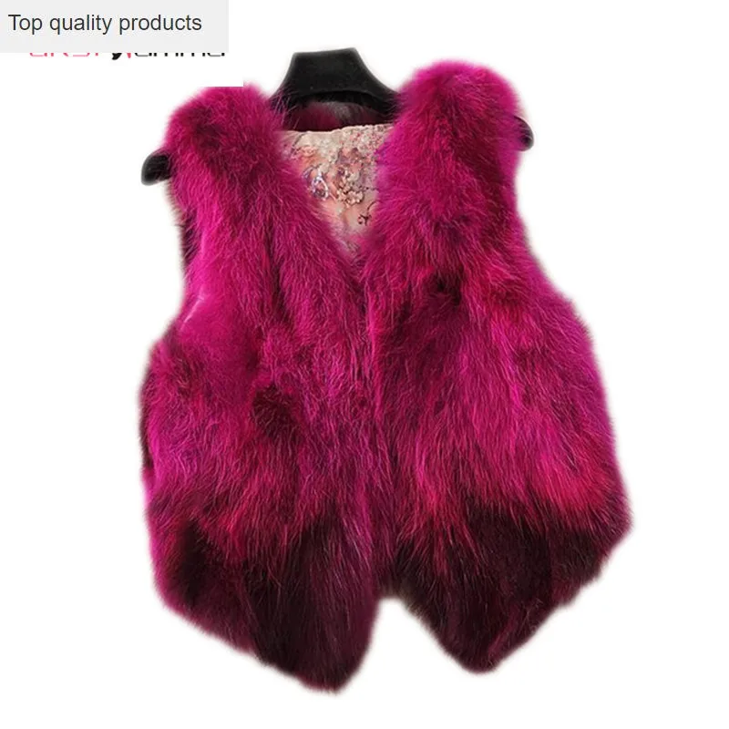 Женский меховой жилет из меха енота пальто новинка 2020 сексуальный модный