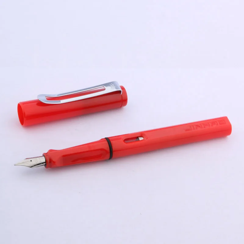 JINHAO 599 Высококачественная красная перьевая ручка с белым средним
