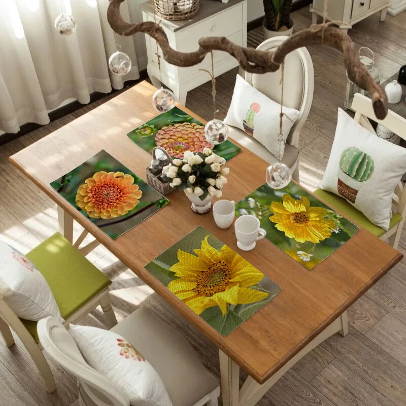 TTLIFE индивидуальный цветочный узор столовые приборы обеденный стол коврик для